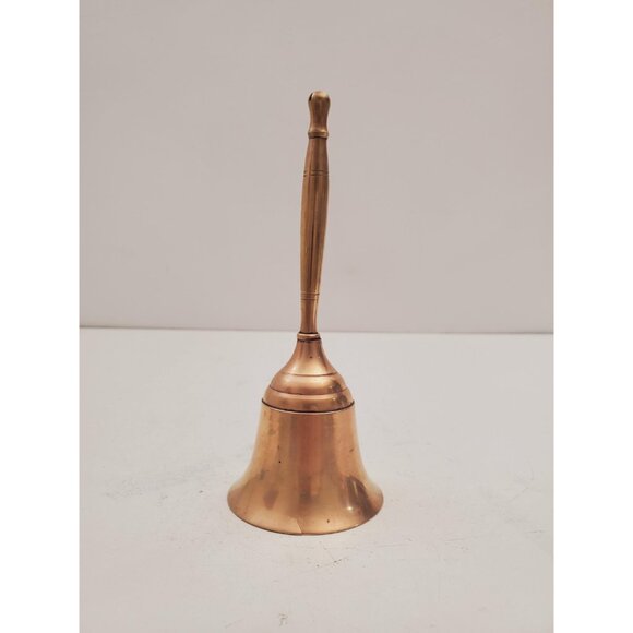 Vintage Brass Hand Bell - Handheld Solid Brass Bell with Charming Tone - Home - Picture 5 of 10